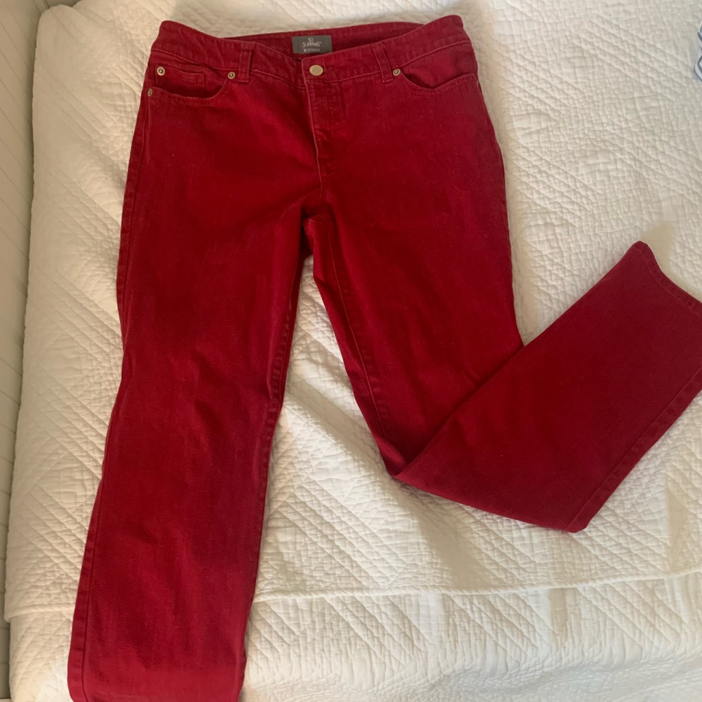 Chicos Red Denim Pants  Red